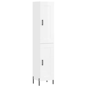 vidaXL Highboard High Gloss White 34.5x34x180 cm Engineered Wood