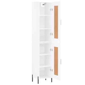 vidaXL Highboard High Gloss White 34.5x34x180 cm Engineered Wood