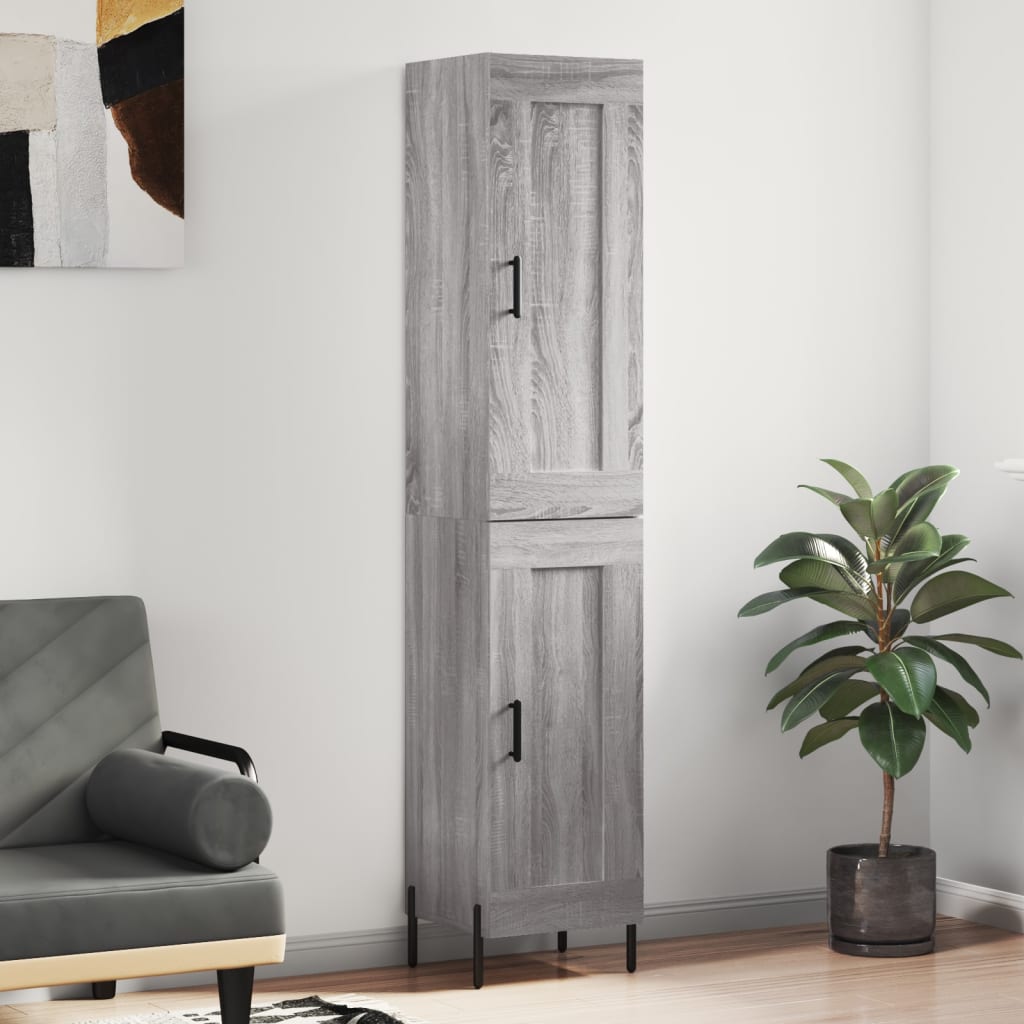 vidaXL Highboard Grey Sonoma 34.5x34x180 cm Engineered Wood