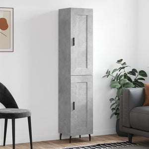 vidaXL Highboard Concrete Grey 34.5x34x180 cm Engineered Wood