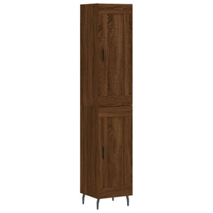 vidaXL Highboard Brown Oak 34.5x34x180 cm Engineered Wood