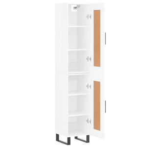 vidaXL Highboard High Gloss White 34.5x34x180 cm Engineered Wood