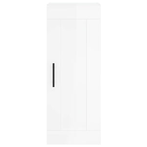 vidaXL Highboard High Gloss White 34.5x34x180 cm Engineered Wood