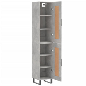 vidaXL Highboard Concrete Grey 34.5x34x180 cm Engineered Wood