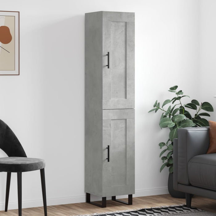 vidaXL Highboard Concrete Grey 34.5x34x180 cm Engineered Wood