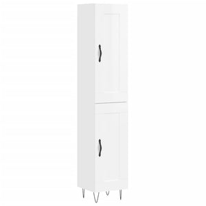 vidaXL Highboard High Gloss White 34.5x34x180 cm Engineered Wood