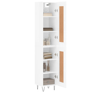 vidaXL Highboard High Gloss White 34.5x34x180 cm Engineered Wood