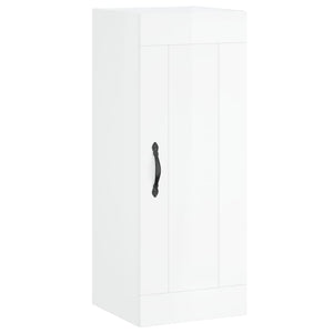 vidaXL Highboard High Gloss White 34.5x34x180 cm Engineered Wood