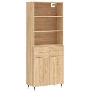 vidaXL Highboard Sonoma Oak 69.5x34x180 cm Engineered Wood