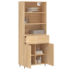 vidaXL Highboard Sonoma Oak 69.5x34x180 cm Engineered Wood