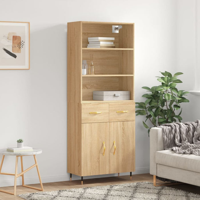 vidaXL Highboard Sonoma Oak 69.5x34x180 cm Engineered Wood