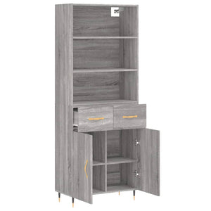 vidaXL Highboard Grey Sonoma 69.5x34x180 cm Engineered Wood