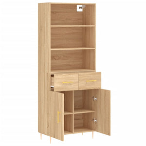 vidaXL Highboard Sonoma Oak 69.5x34x180 cm Engineered Wood