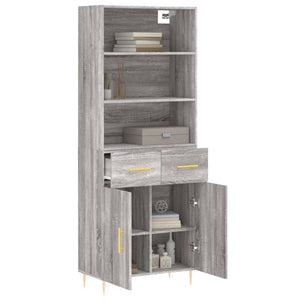 vidaXL Highboard Grey Sonoma 69.5x34x180 cm Engineered Wood