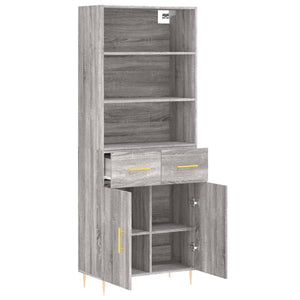 vidaXL Highboard Grey Sonoma 69.5x34x180 cm Engineered Wood