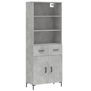 vidaXL Highboard Concrete Grey 69.5x34x180 cm Engineered Wood