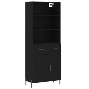 vidaXL Highboard Black 69.5x34x180 cm Engineered Wood