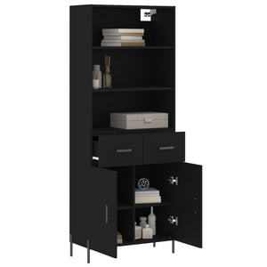 vidaXL Highboard Black 69.5x34x180 cm Engineered Wood