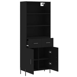 vidaXL Highboard Black 69.5x34x180 cm Engineered Wood