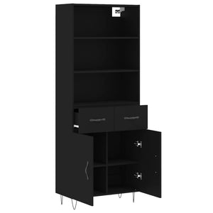 vidaXL Highboard Black 69.5x34x180 cm Engineered Wood