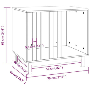 vidaXL Dog House Black 70x50x62 cm Solid Wood Pine