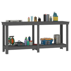 vidaXL Work Bench Grey 180x50x80 cm Solid Wood Pine