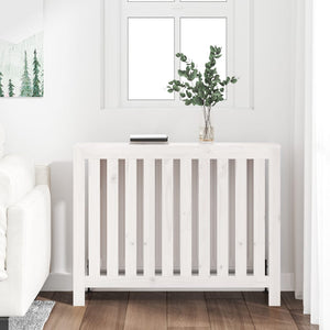 vidaXL Radiator Cover White 108.5x19x84 cm Solid Wood Pine