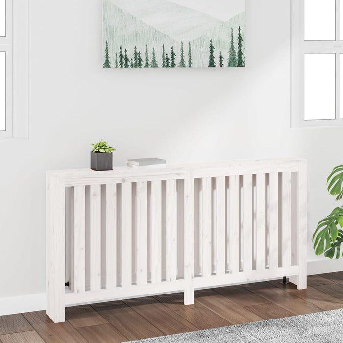 vidaXL Radiator Cover White 169x19x84 cm Solid Wood Pine