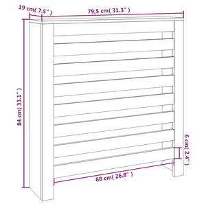 vidaXL Radiator Cover White 79.5x19x84 cm Solid Wood Pine