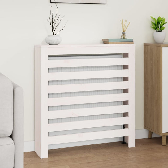 vidaXL Radiator Cover White 79.5x19x84 cm Solid Wood Pine