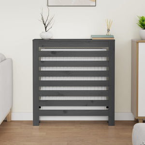 vidaXL Radiator Cover Grey 79.5x19x84 cm Solid Wood Pine