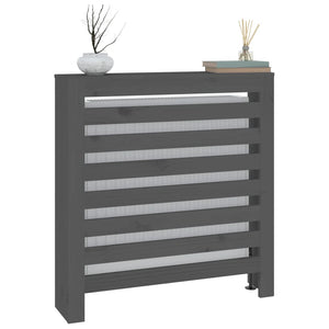 vidaXL Radiator Cover Grey 79.5x19x84 cm Solid Wood Pine