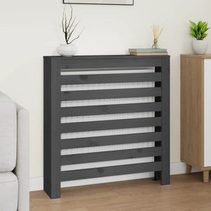 vidaXL Radiator Cover Grey 79.5x19x84 cm Solid Wood Pine