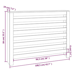 vidaXL Radiator Cover 108.5x19x84 cm Solid Wood Pine