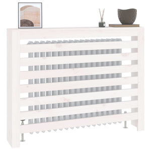 vidaXL Radiator Cover White 108.5x19x84 cm Solid Wood Pine