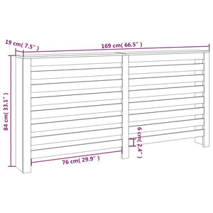 vidaXL Radiator Cover Grey 169x19x84 cm Solid Wood Pine