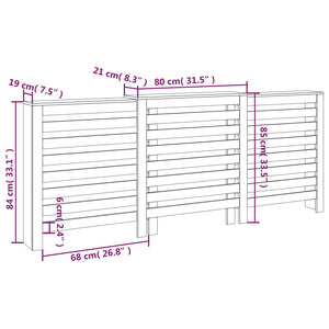 vidaXL Radiator Cover 210x21x85 cm Solid Wood Pine