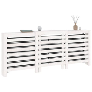 vidaXL Radiator Cover White 210x21x85 cm Solid Wood Pine