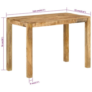 vidaXL Dining Table 110x55x76 cm Solid Wood Mango