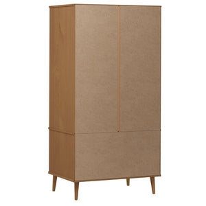 vidaXL Wardrobe MOLDE Brown 90x55x175 cm Solid Wood Pine