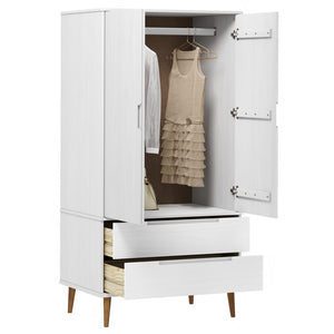 vidaXL Wardrobe MOLDE White 90x55x175 cm Solid Wood Pine