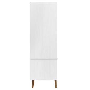 vidaXL Wardrobe MOLDE White 90x55x175 cm Solid Wood Pine