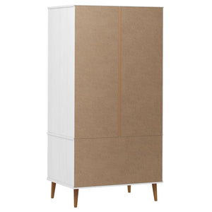 vidaXL Wardrobe MOLDE White 90x55x175 cm Solid Wood Pine