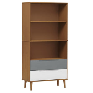 vidaXL Bookcase MOLDE Brown 85x35x170,5 cm Solid Wood Pine