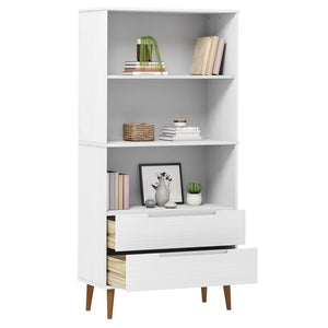 vidaXL Bookcase MOLDE White 85x35x170,5 cm Solid Wood Pine