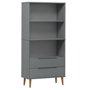 vidaXL Bookcase MOLDE Grey 85x35x170,5 cm Solid Wood Pine