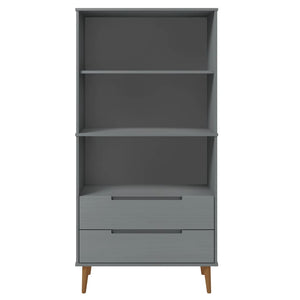 vidaXL Bookcase MOLDE Grey 85x35x170,5 cm Solid Wood Pine