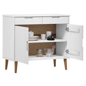 vidaXL Sideboard MOLDE White 90x40x80 cm Solid Wood Pine