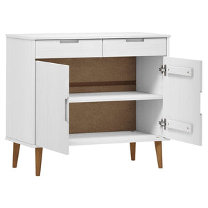 vidaXL Sideboard MOLDE White 90x40x80 cm Solid Wood Pine