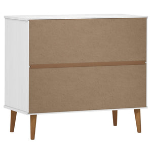 vidaXL Sideboard MOLDE White 90x40x80 cm Solid Wood Pine